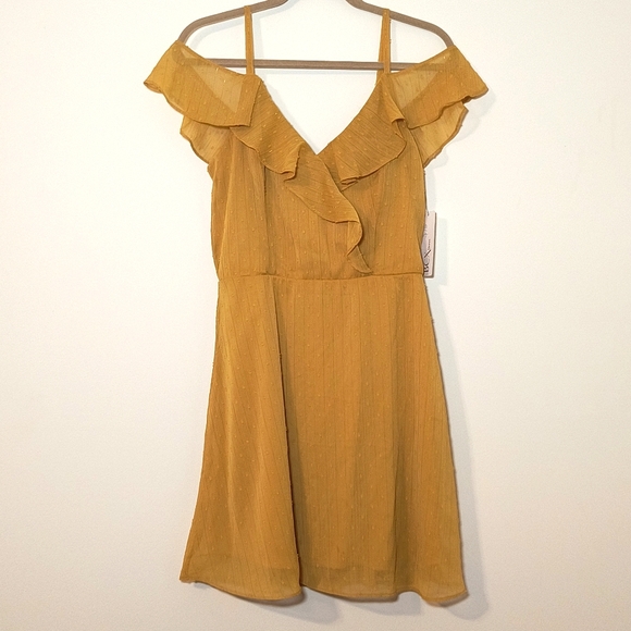BCX Dresses & Skirts - Mustard Yellow Chiffon Yellow Dress
